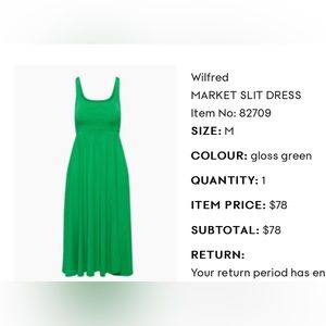 Aritzia Wilfred Market Slit Maxi Dress in Bright Gloss Green